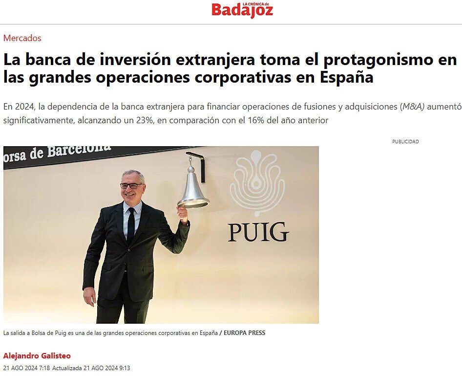 La banca de inversin extranjera toma el protagonismo en las grandes operaciones corporativas en Espaa